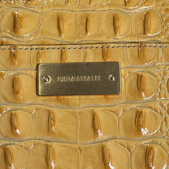 Brahmin Yellow Croc Embossed Leather Tote Purse - Picture 3 of 16